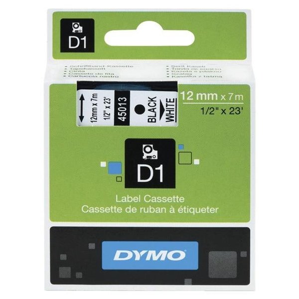 Dymo DYMO 038581 Polyester Coated Durable Standard Self-Adhesive Labeling Tape - 23 Ft. x 0.5 In. - Black On White 38581